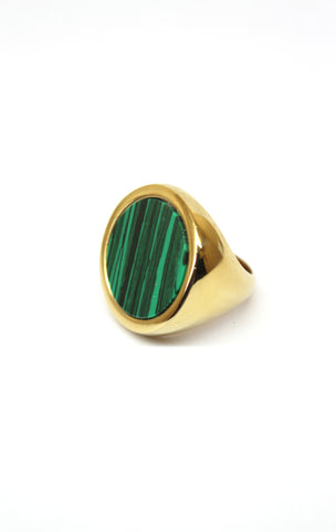 bague NOW Malachite EDITION dorée